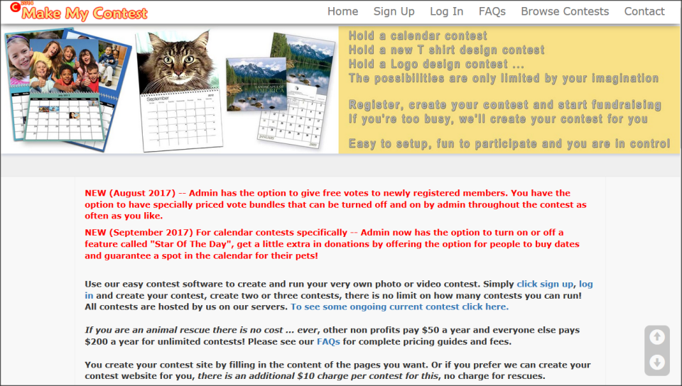 screenshot of Make My Contest